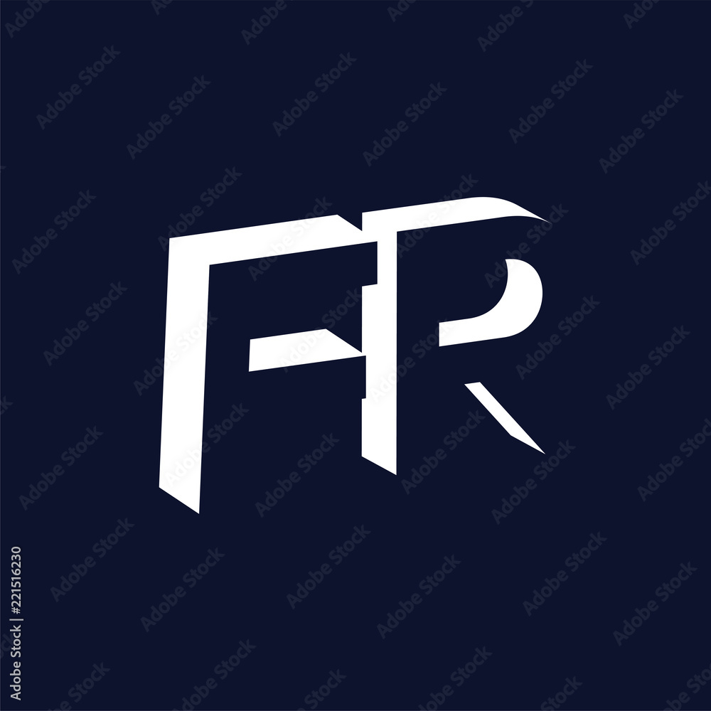 Obraz premium FR initial letter with negative space logo icon vector template