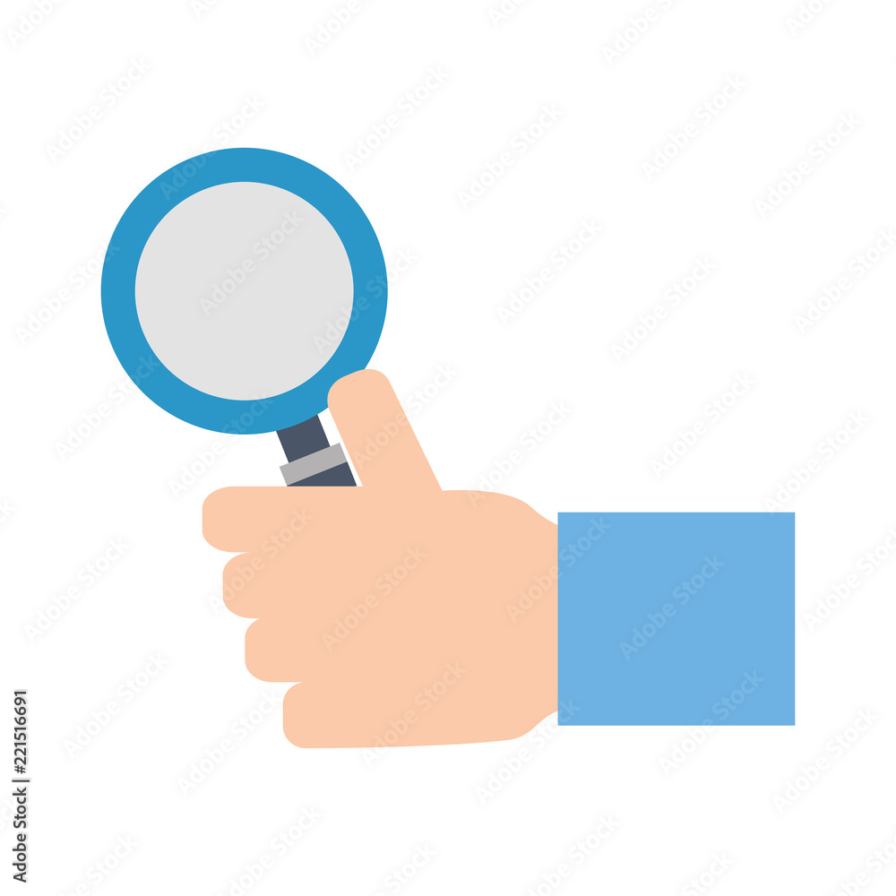 hand with magnifying glass icon hand with magnifying glass icon