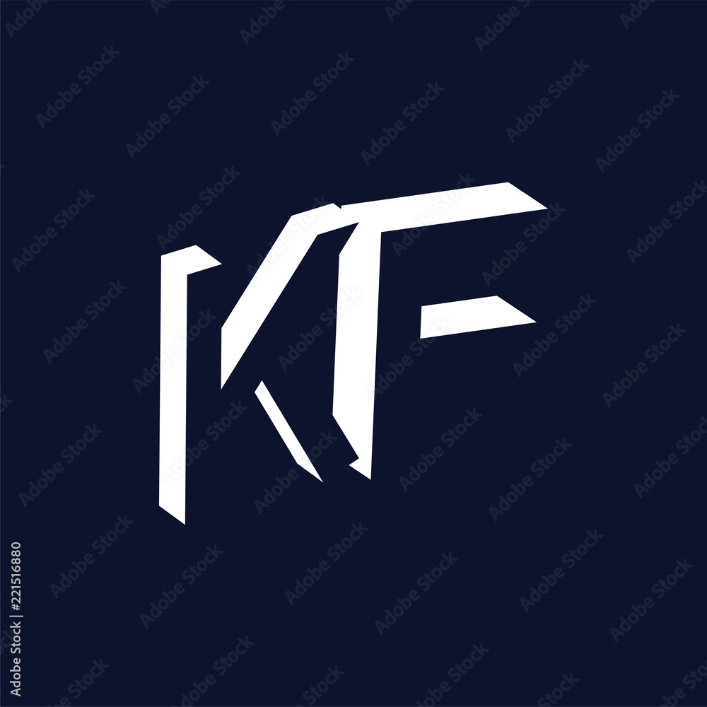 K F initial letter with negative space logo icon vector template Stock ...