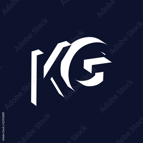 KG initial letter with negative space logo icon vector template