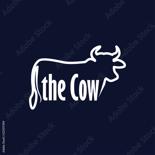 The Cow text logotype vector template