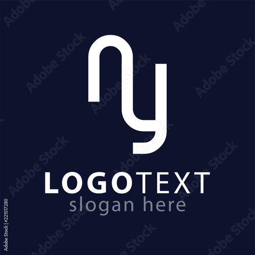 ny initial letter logo icon vector template