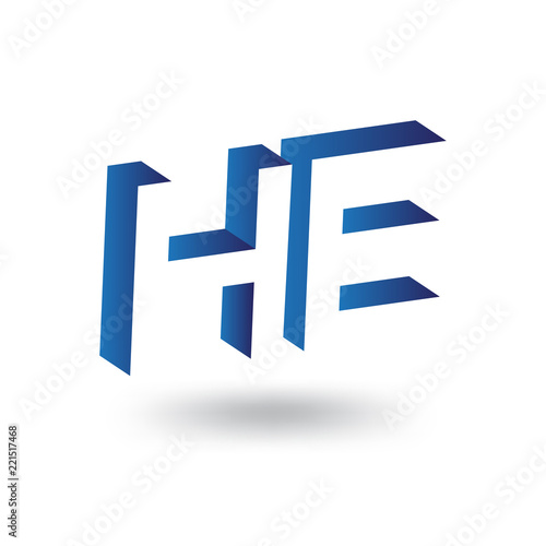 HE initial letter with negative space logo icon vector template