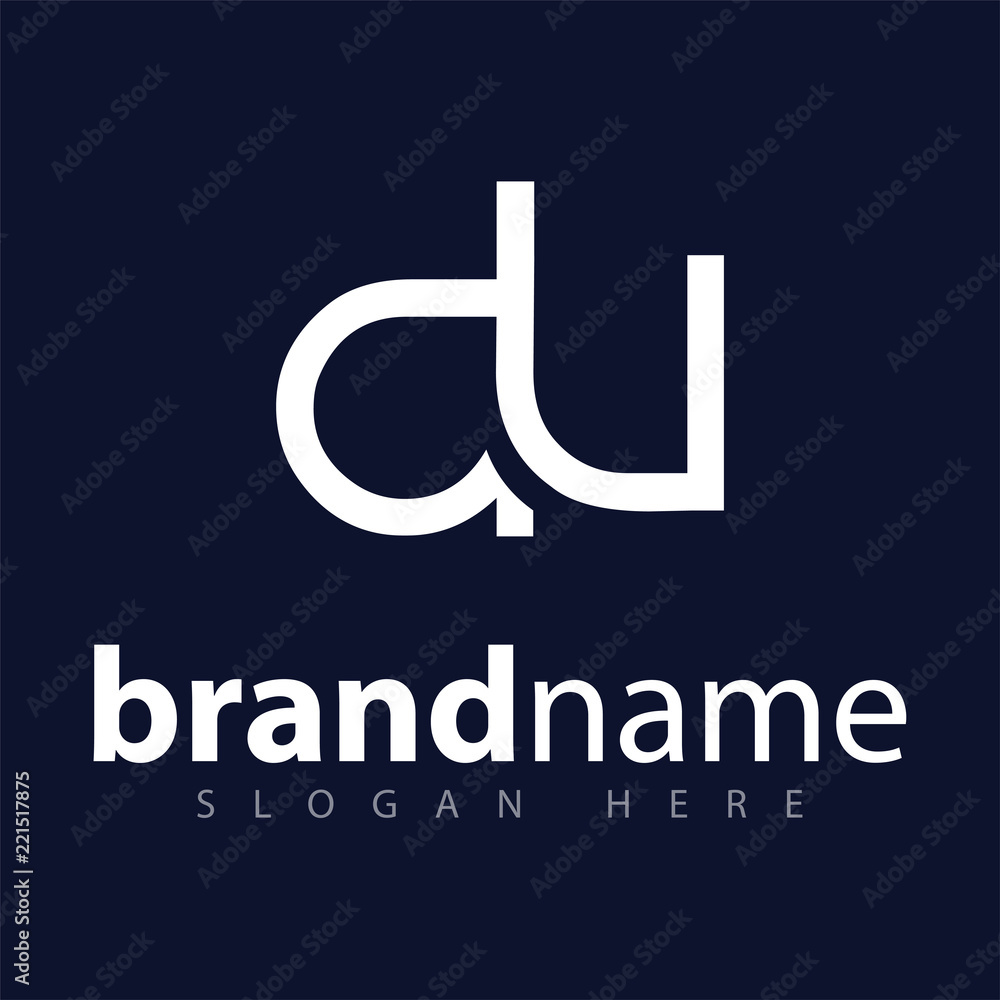 du initial letter logo icon vector template