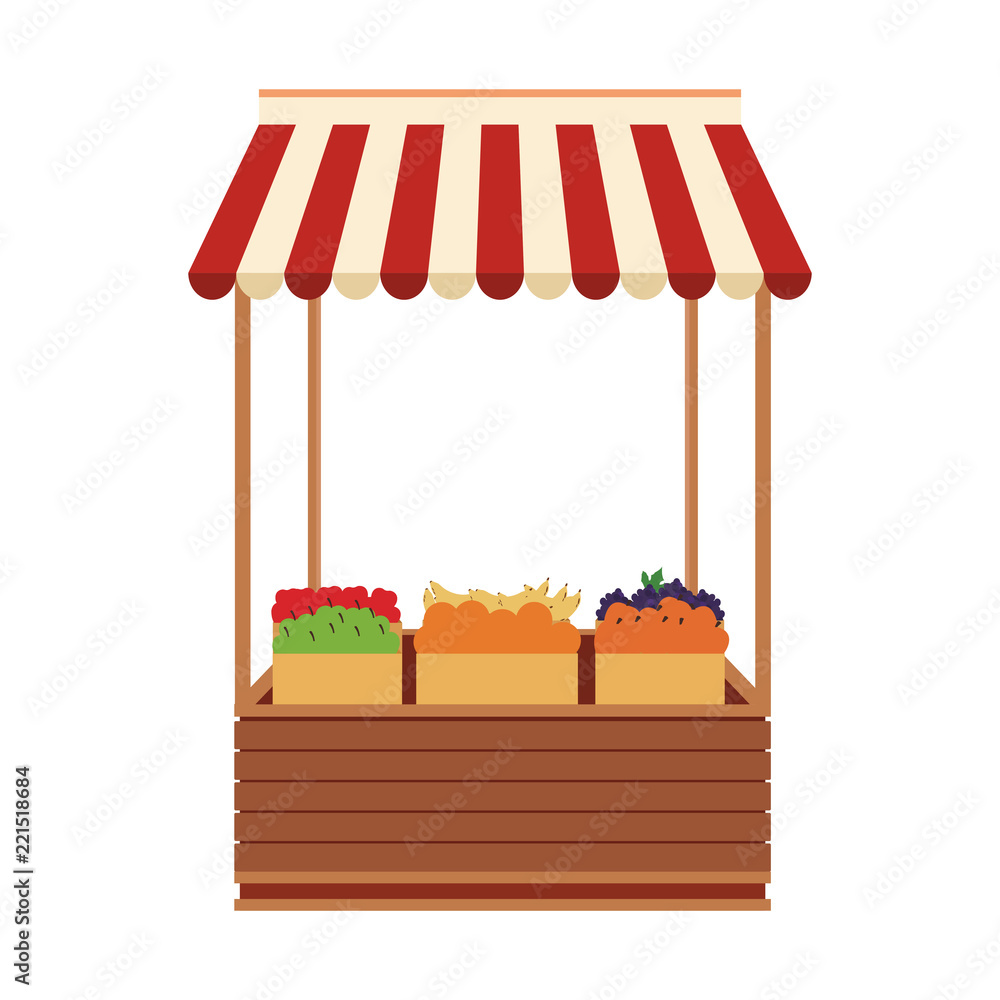 Obraz premium Groceries wooden stand