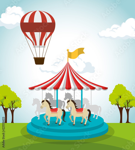 circus crousel entertainment icon