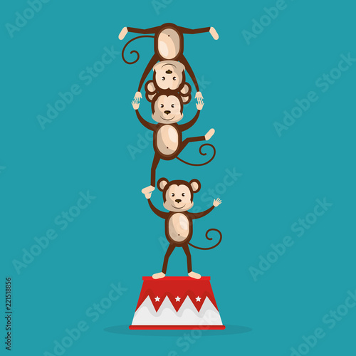 monkeys circus show icons
