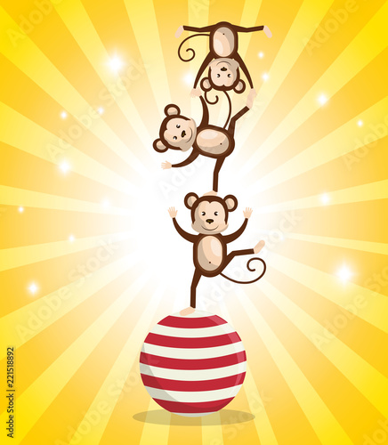 monkeys circus show icons