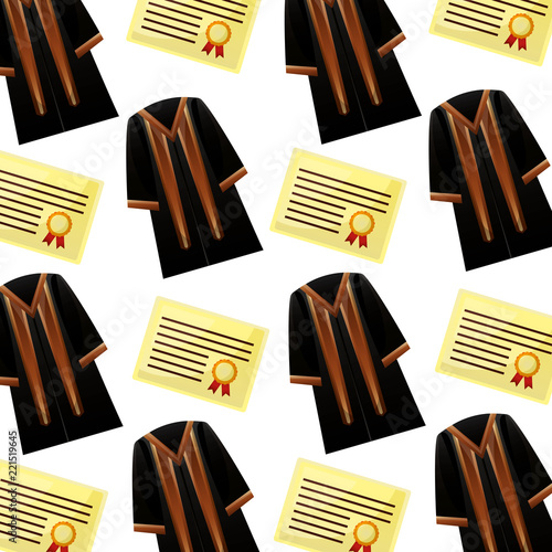 diploma and toga graduation pattern