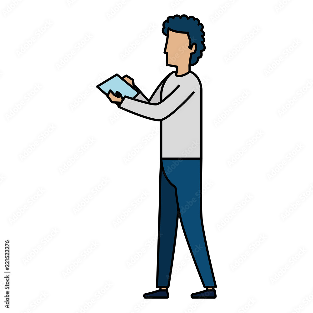 young man working with documents young man working with documents