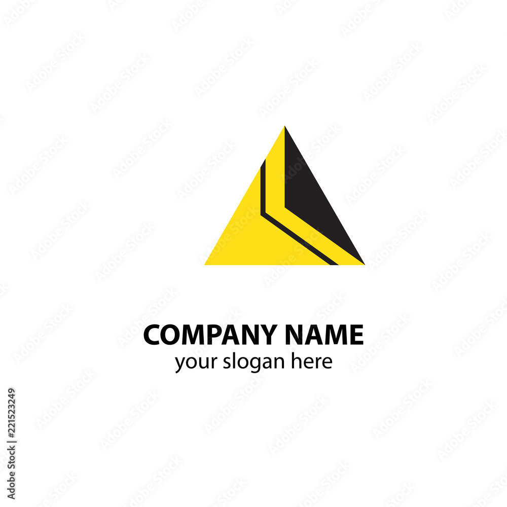 triangle logo design element with yellow and black color on white background, triangle logo design concept for company triangle logo design element with yellow and black color on white background, triangle logo design concept for company