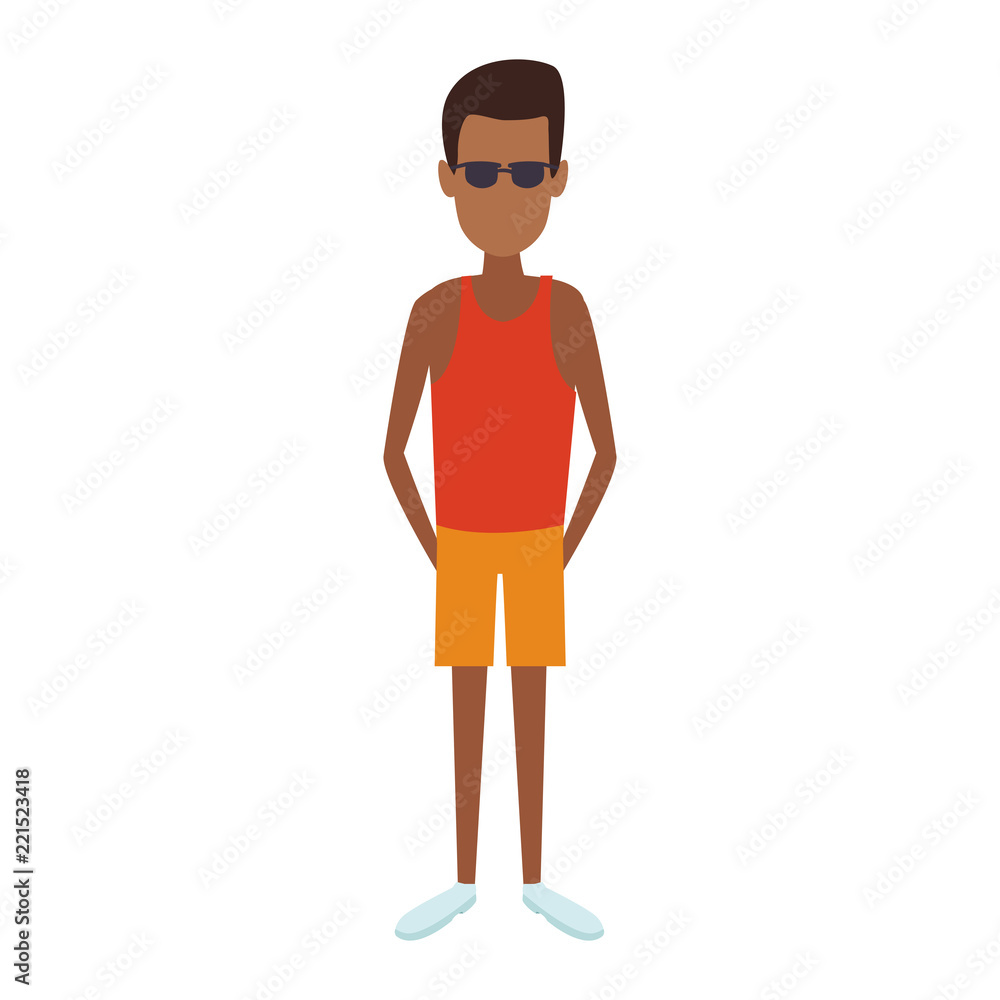 Young man sport clothes with sunglasses