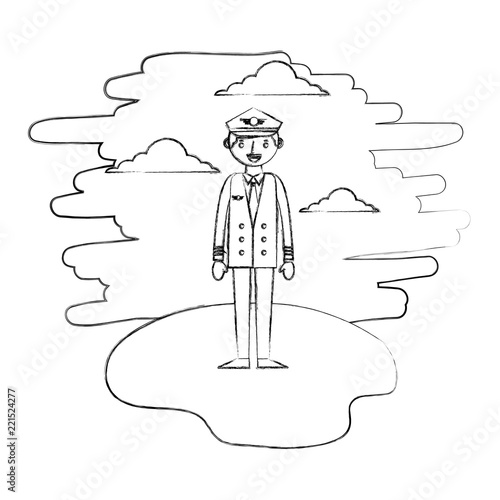 airplane pilot in landscape character