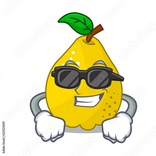 Super cool bunch cartoon of juicy yellow quinces fruits photo