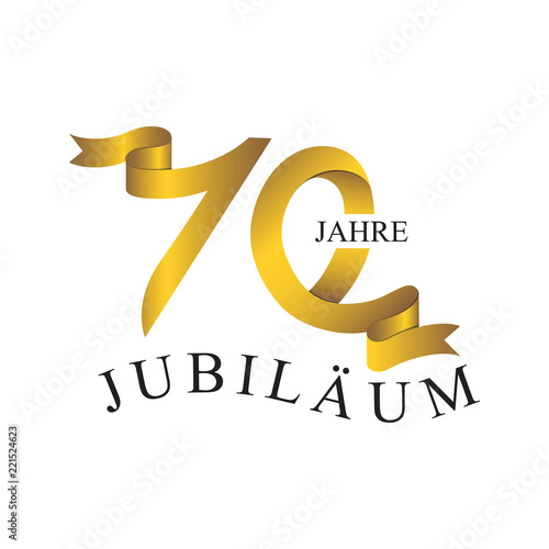 70 JUBILÄUM JAHRE ribbon number gold