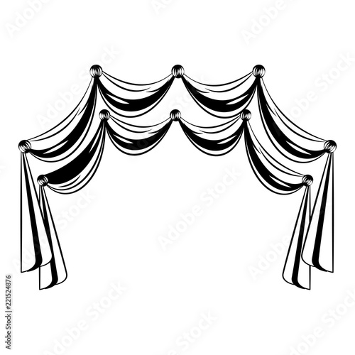 Germany curtains isolated in black and white