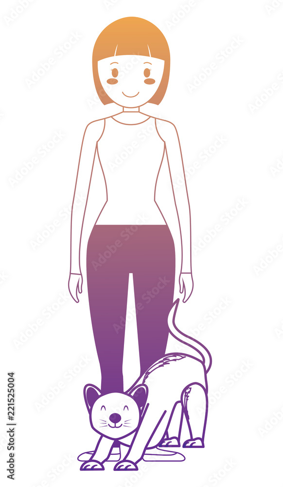 Obraz premium woman and cats design