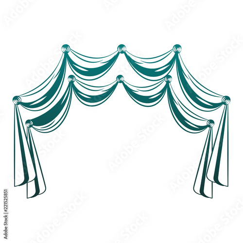 Germany curtains isolated in blue lines