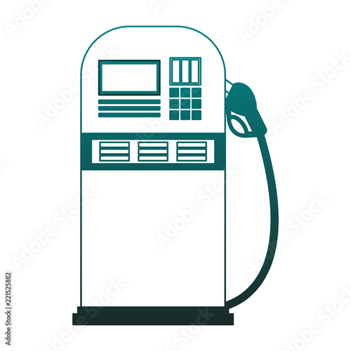 Gas fuel station in blue lines