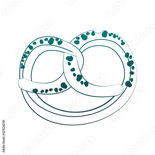 Pretzel german snack in blue lines