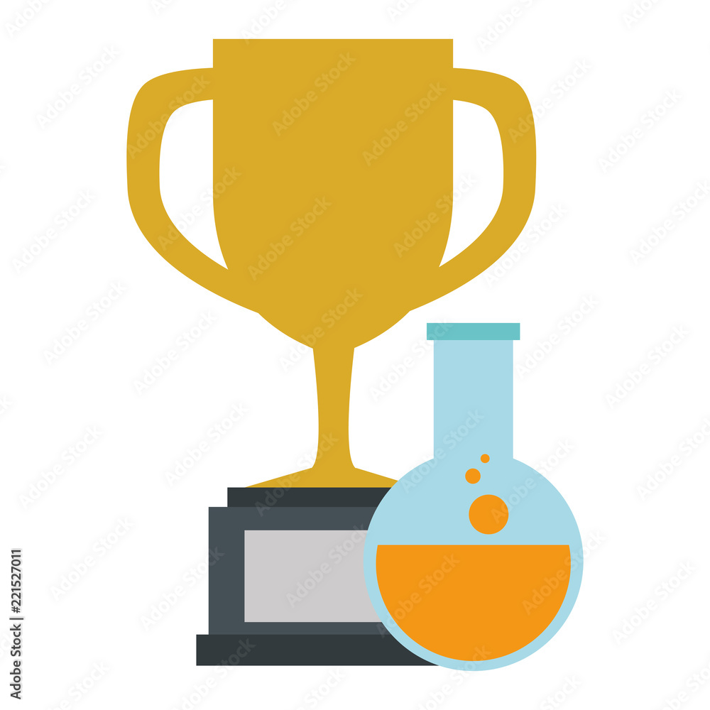 laboratory tube test flask with trophy cup laboratory tube test flask with trophy cup