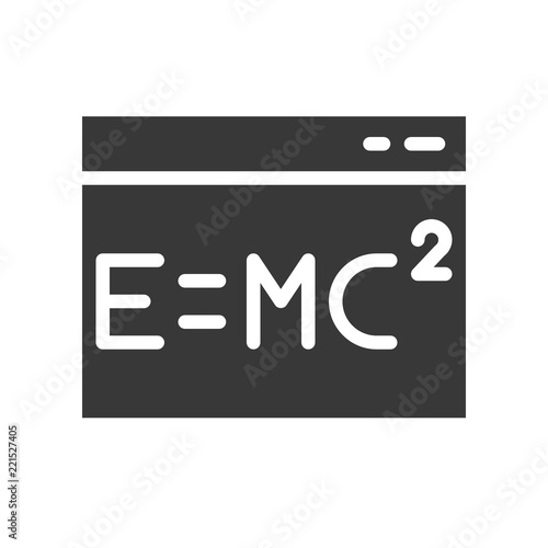 E = MC in window icon, online education concept