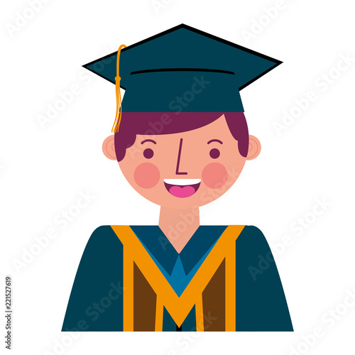 happy graduate man portrait character