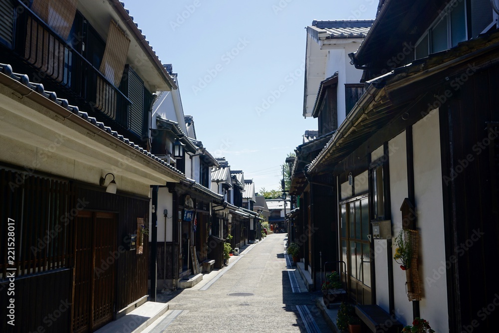 view of an old town of osaki- shimoshima, japan