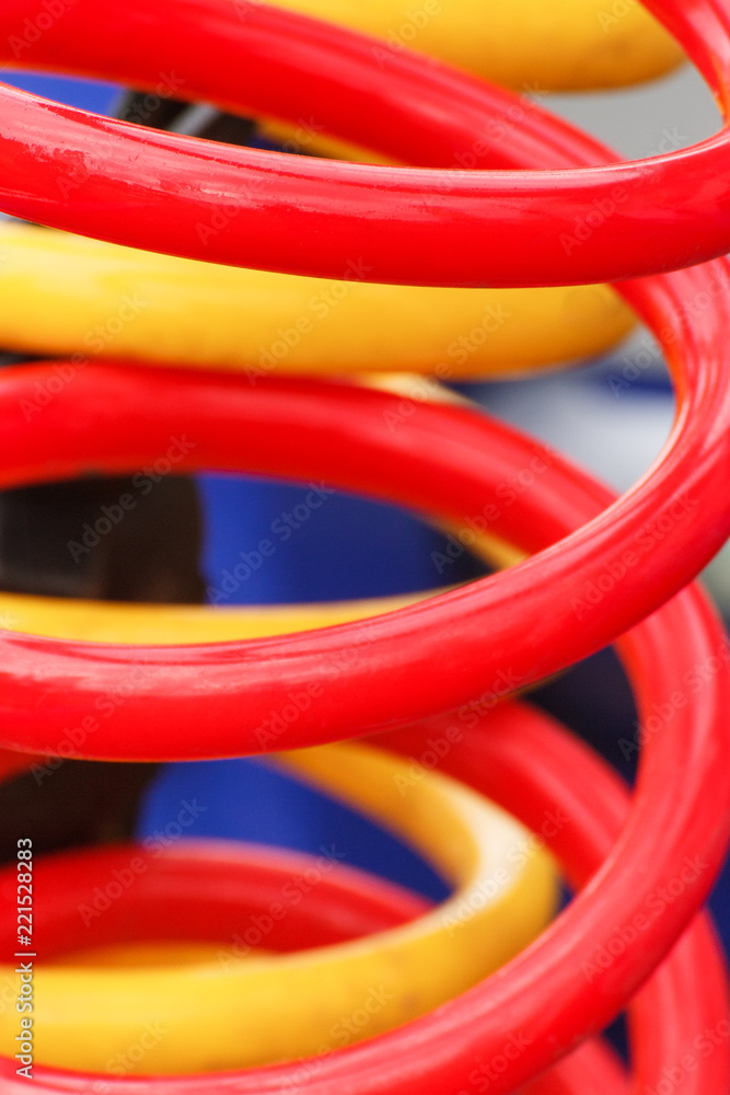 Closeup of colorful pipe of industrial or agricultural machine
