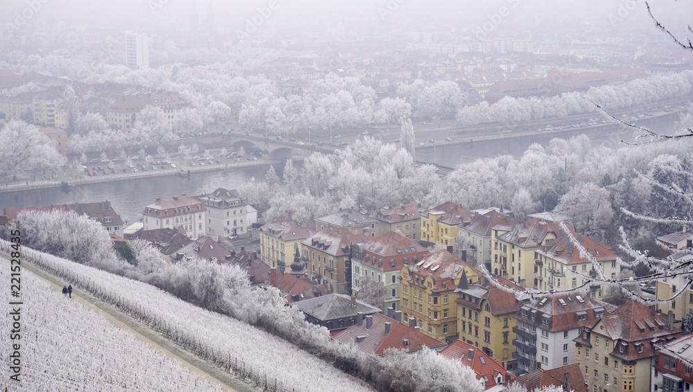 Obraz premium aerial view of würzburg, germany