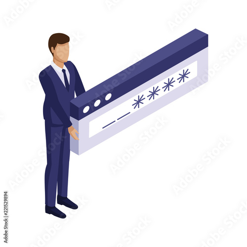 Businessman with password