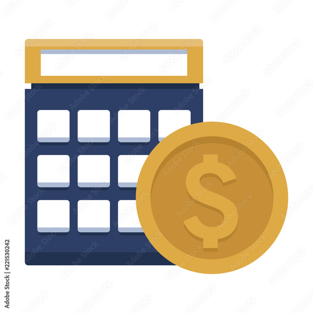 Calculator and coin Calculator and coin