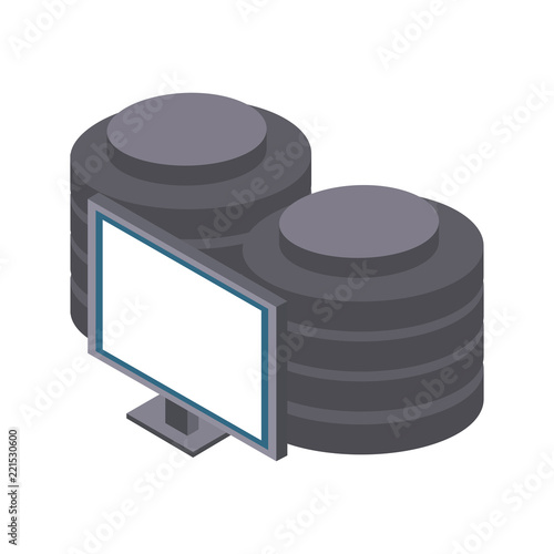Computer with disks isometric