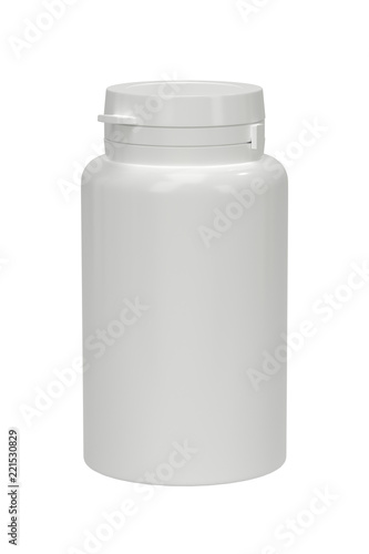Dietary supplements bottle mockup. Dietary product container template on white.