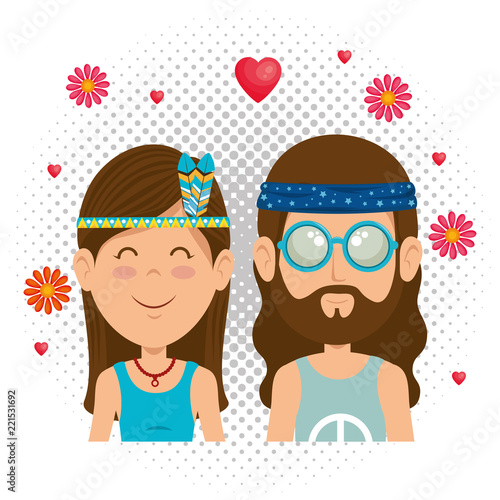 Fotografia couple hippies lifestyle characters