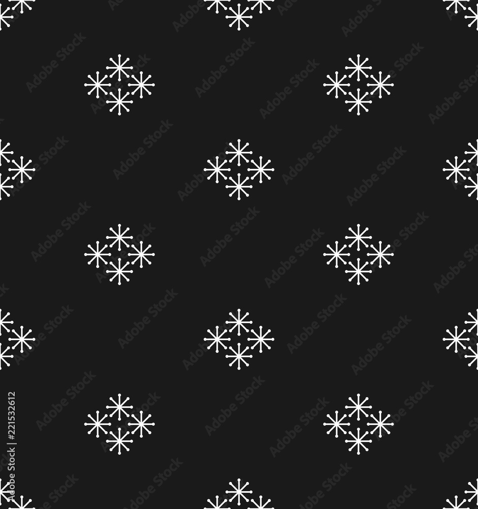 Christmas and New Year seamless pattern with cute little snowflakes