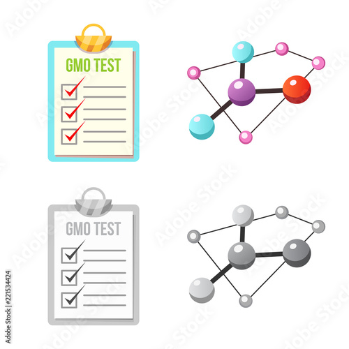 Vector illustration of genetic and plant sign. Set of genetic and biotechnology stock vector illustration.