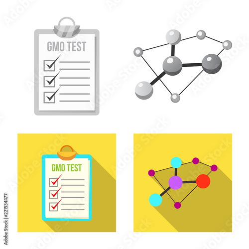 Isolated object of genetic and plant logo. Collection of genetic and biotechnology stock vector illustration.