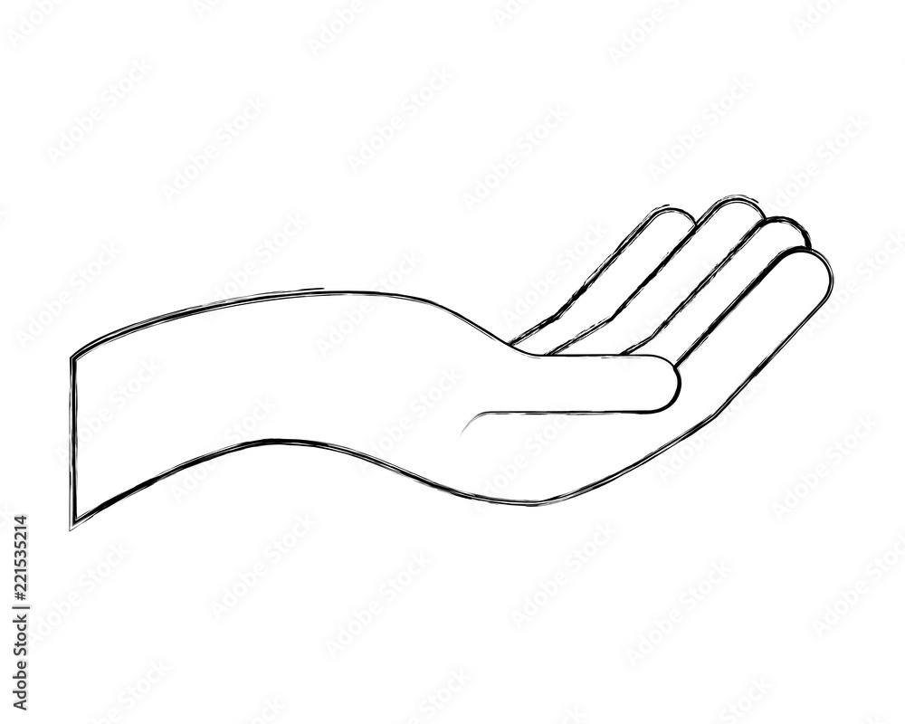 hand receiving isolated icon