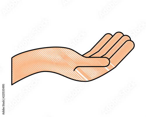 hand receiving isolated icon