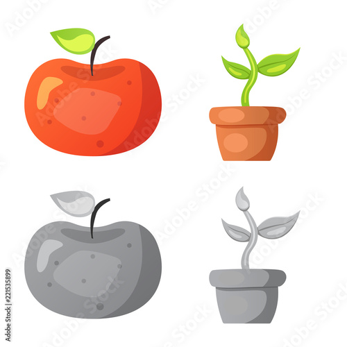 Vector design of genetic and plant icon. Collection of genetic and biotechnology stock symbol for web.