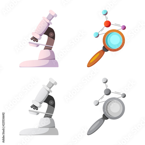 Vector illustration of genetic and plant sign. Set of genetic and biotechnology stock vector illustration.