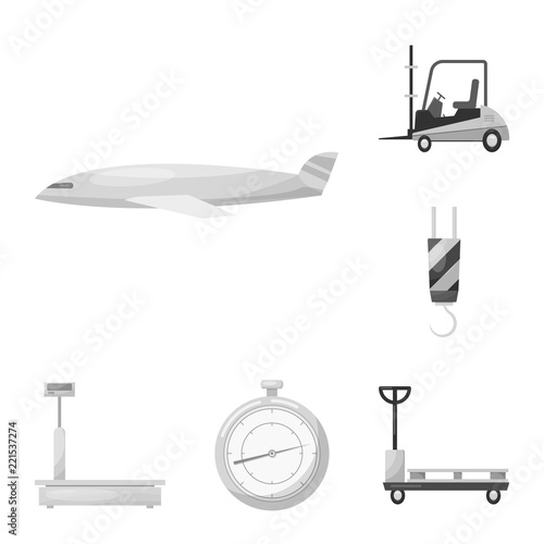 Vector illustration of goods and cargo logo. Set of goods and warehouse stock symbol for web.