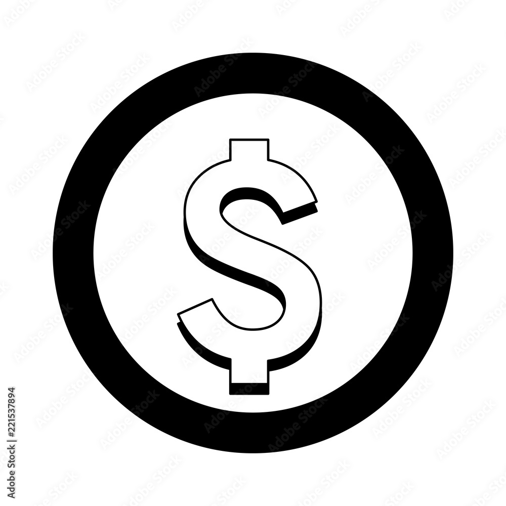 Coin isolated symbol in black and white Coin isolated symbol in black and white