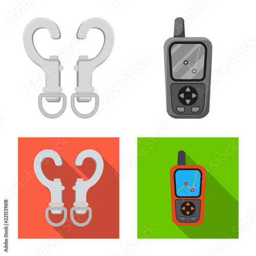 Isolated object of alpinism and peak icon. Set of alpinism and camp vector icon for stock.