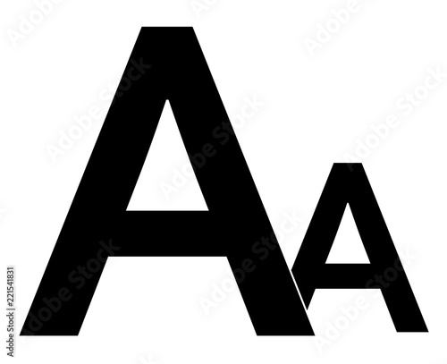 font size icon on white background. flat style. font size icon for your web site design, logo, app, UI. increase font sign. font larger symbol. font type symbol.
