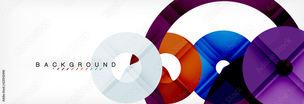 Colorful rings on grey background, modern geometric pattern design. Vector business or technology presentation design template, brochure or flyer pattern, or geometric web banner Colorful rings on grey background, modern geometric pattern design. Vector business or technology presentation design template, brochure or flyer pattern, or geometric web banner