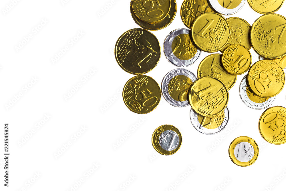 Fake chocolate money for Sinterklaas celebration Fake chocolate money for Sinterklaas celebration