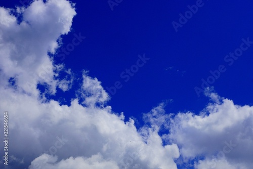 Canvas Print blue bright sky and bright white clouds