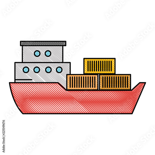 cargo ship isolated icon